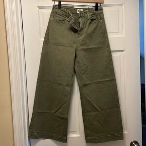 🍋 PAIGE Aneesa fit wide leg jean in light green size 29